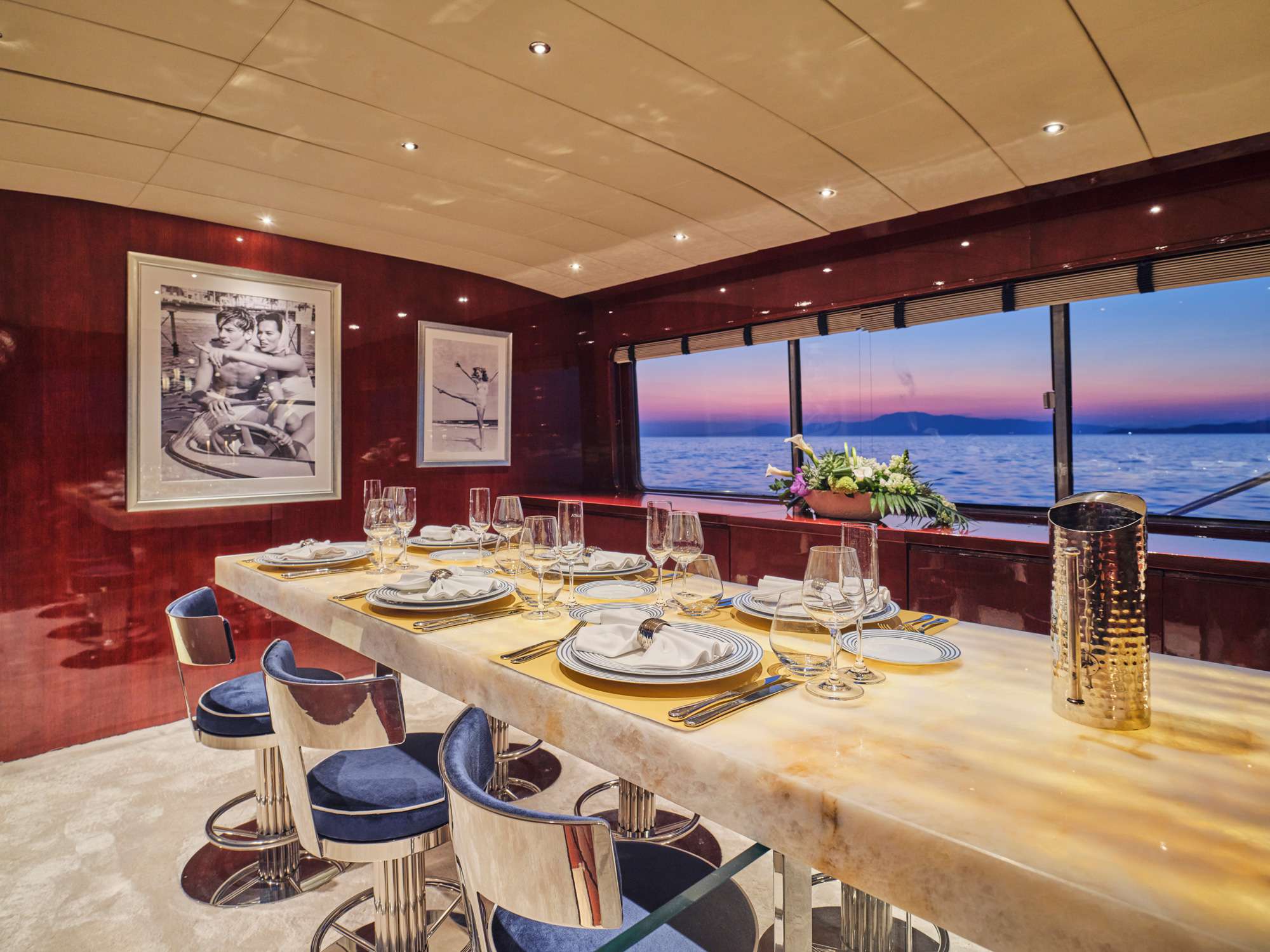 Alaya Yacht - Lürssen - dining table