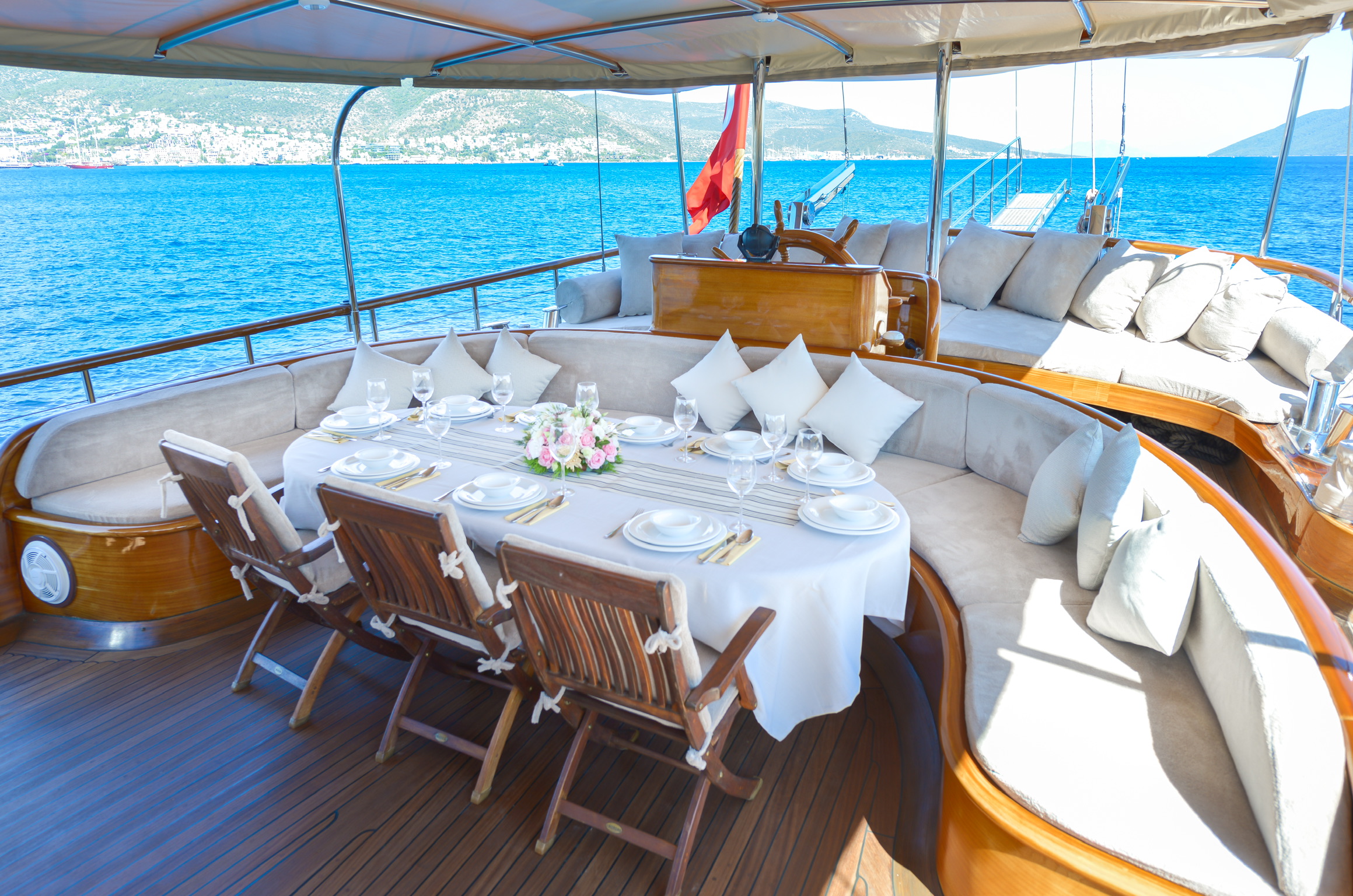 Lady Christa gulet - aft deck dining area